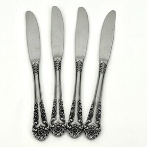Voisin (Stainless)by CONTINENTAL SILVER Set Of 4 Dinner Knives Floral 8 7/8 inch